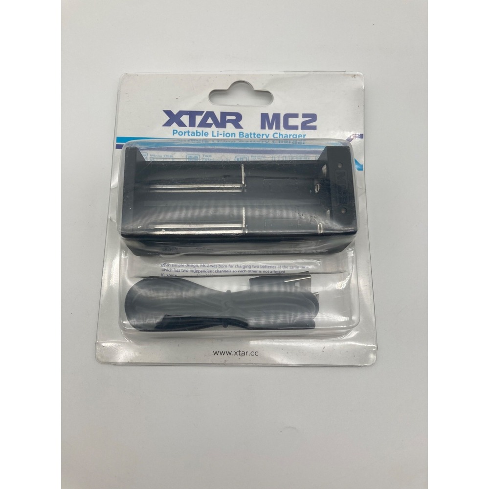 XTAR MC2 Portable Li-ion Battery Charger Dual Bay Micro USB Sealed New